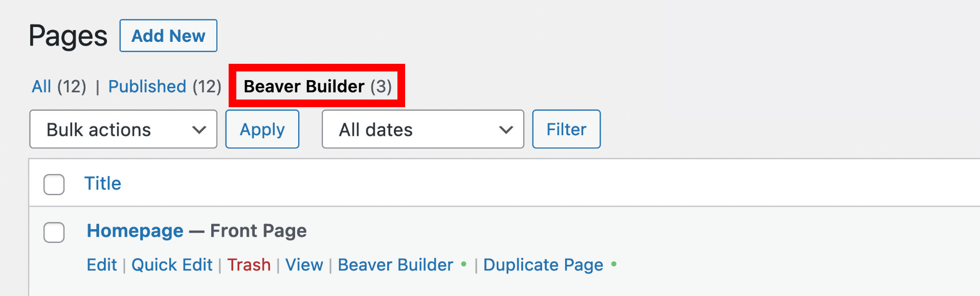 Filter Beaver Builder content