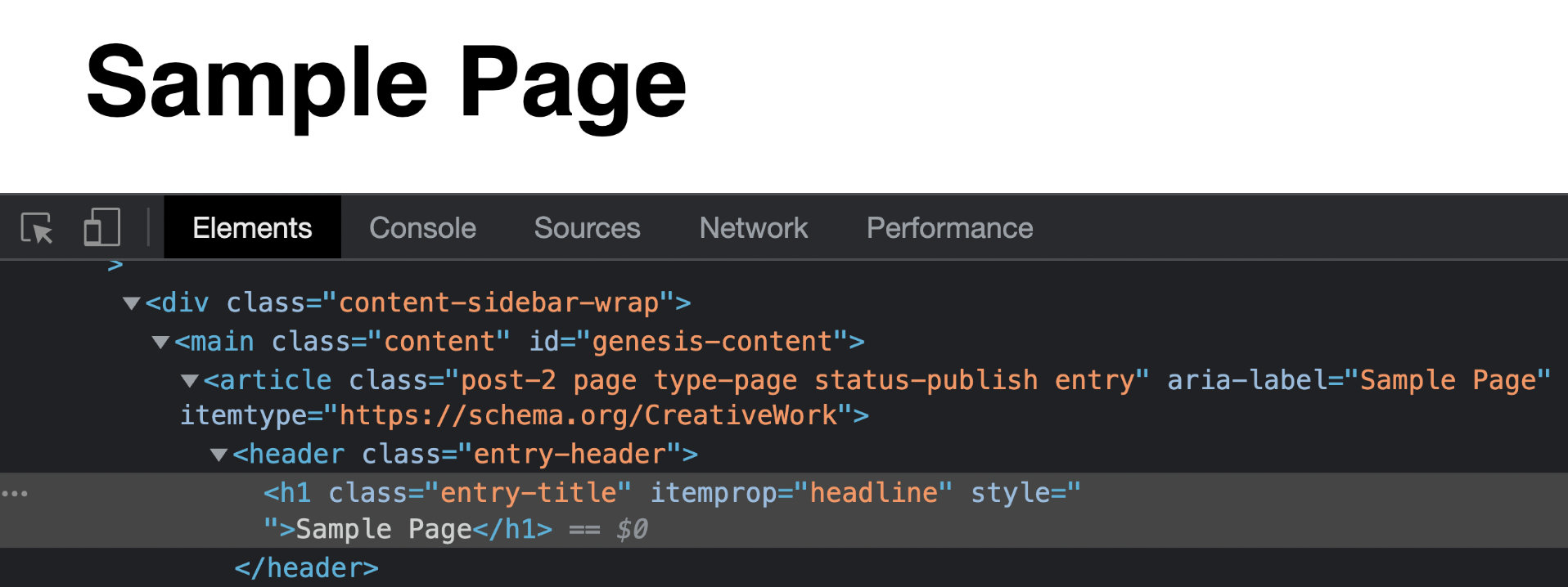 Use CSS to hide page title