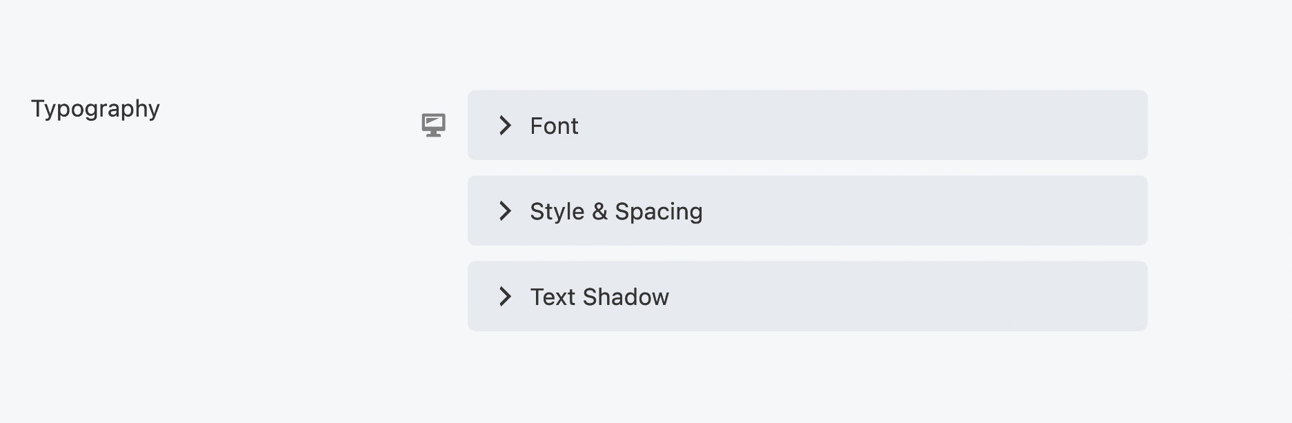 Typography section in modules