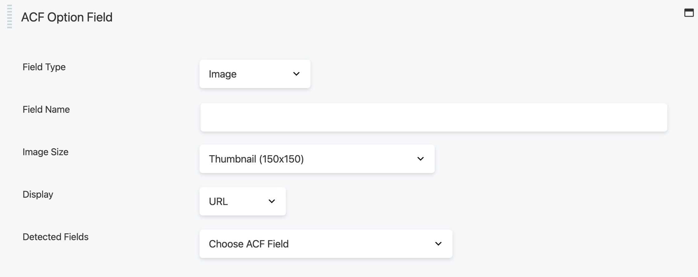ACF field connection options