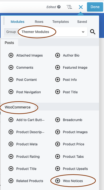 Woo Notices module location in Content panel